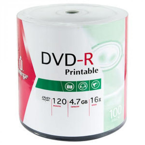 BOŞ DVD-R IOMEGA PRINTABLE 100lü BOŞ DVD