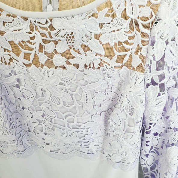 Ralph Lauren Marka Claire Dantel Puf Kol Elbise - 4