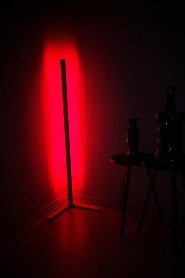 Lambader Ayaklı Abajur Rgb Led L Köşe Aydınlatma Ahşap - 2