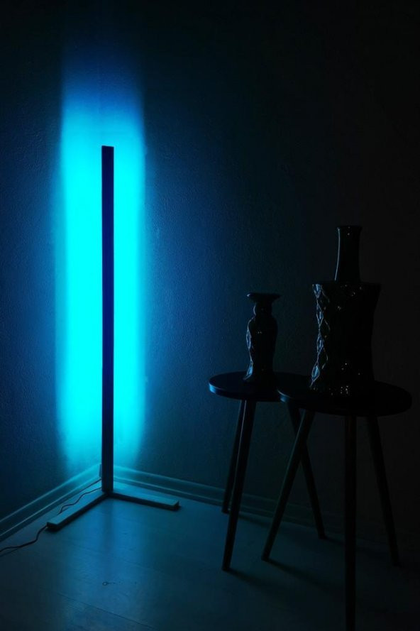 Lambader Ayaklı Abajur Rgb Led L Köşe Aydınlatma Ahşap - 3