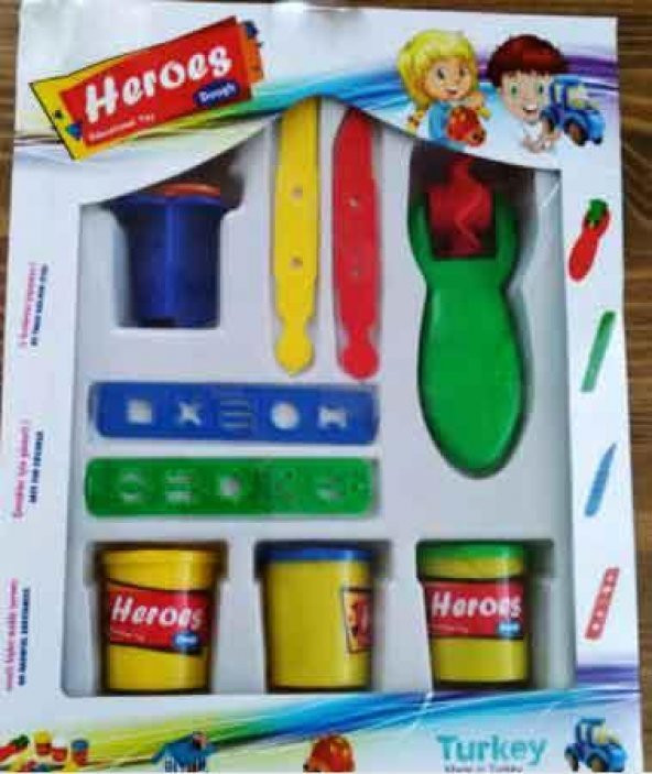 Heroes 3 Renk 9 Parça Şekillendirme kalıplı Oyun Hamuru Seti - 2