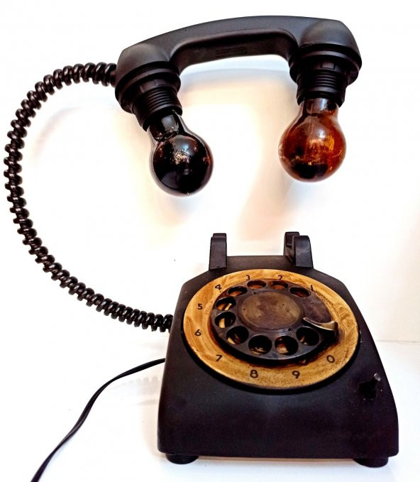 Koleksiyonluk 1940'lı Yıllardan Esintiler Nostaljik Telefon Görünümlü Lambalı Özel Seri Dekor