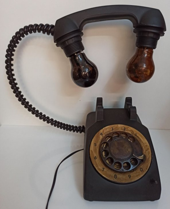 Koleksiyonluk 1940'lı Yıllardan Esintiler Nostaljik Telefon Görünümlü Lambalı Özel Seri Dekor - 2