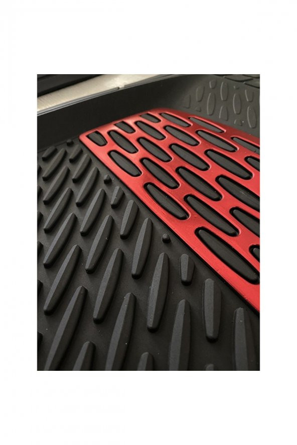 Renault Scenic 2009 Sonrası Kırmızı Krom Destekli 4D Paspas - 2