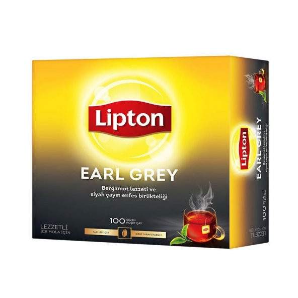 Lipton Earl Grey Bergamot Aromalı Bardak Poşet Çay 100'Lü