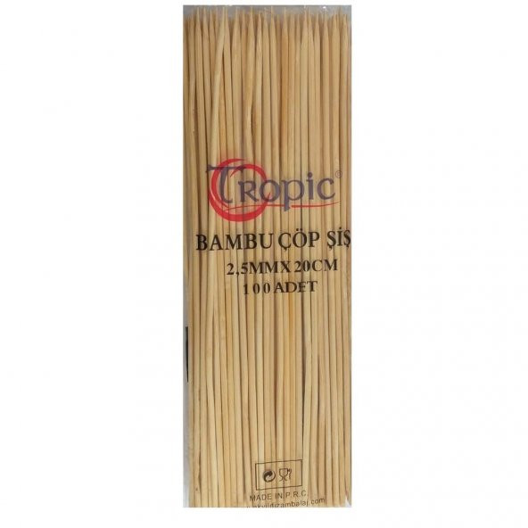 Tropic Çöp Şiş Bambu 20 cm, 10x100 Adet (1000 adet)