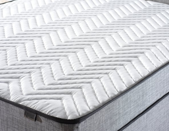 Niron Silver Yatak Baza Başlık Seti Full Ortopedik Yatak Gri Keten Baza Başlık - 2