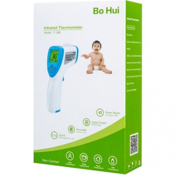 Bo Hui Infrared Dijital Temassız Ateş Ölçer Termometre T-168 - 3