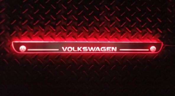 Işıklı Kablolu Kapı Eşiği Kırmızı Volkswagen - 1