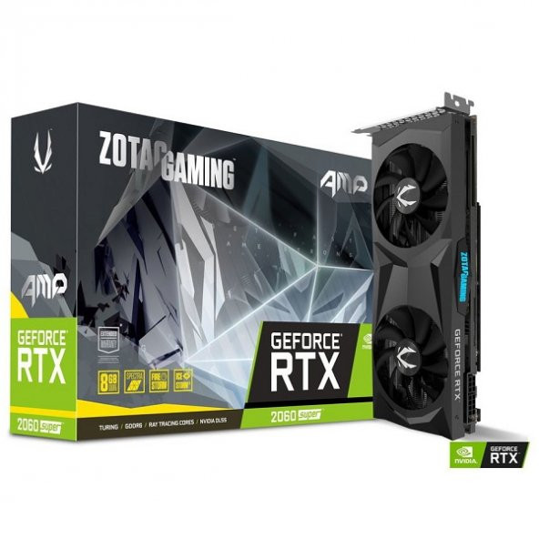 ZOTAC RTX2060 SUPER 8GB AMP! ZT-T20610D-10P GDDR6 256bit HDMI 3X DP PCIe 16X v3.0 - 2