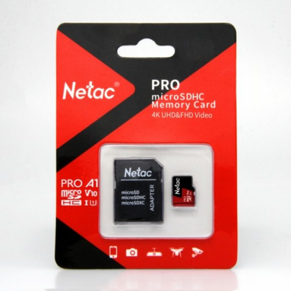 Netac 32GB MicroSDHC V10/A1/C10 NT02P500PRO-032G-R - Resim 2