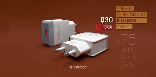SYROX Q30 Micro Hızlı Şarj Aleti Mikro USB Kablo 3.0A