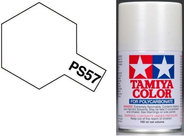 TAMIYA TAM86057  PS-57 PEARL WHITE (SİMLİ İNCİ BEYAZI) POLİKARBONAT BOYA - 1