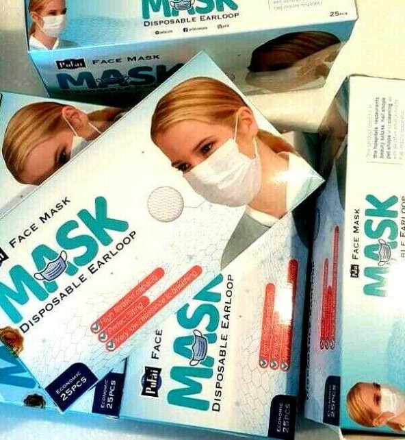 Pufai Tek Kullanımlık Full Ultrasonik Cerrahi Maske 3 Katlı Burun Telli 250 Adet 10 Kutu - 2