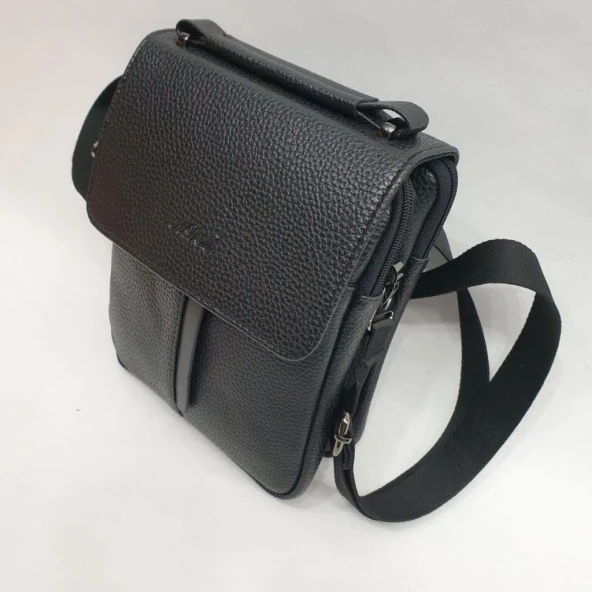 Siyah Renk Deri Erkek El ve Omuz Çantası - 3