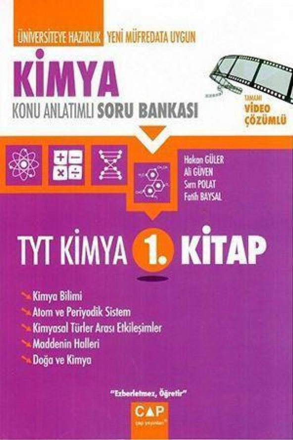 TYT Kimya Konu Anlatımlı Soru Bankası 1.Kitap Çap Yayınları