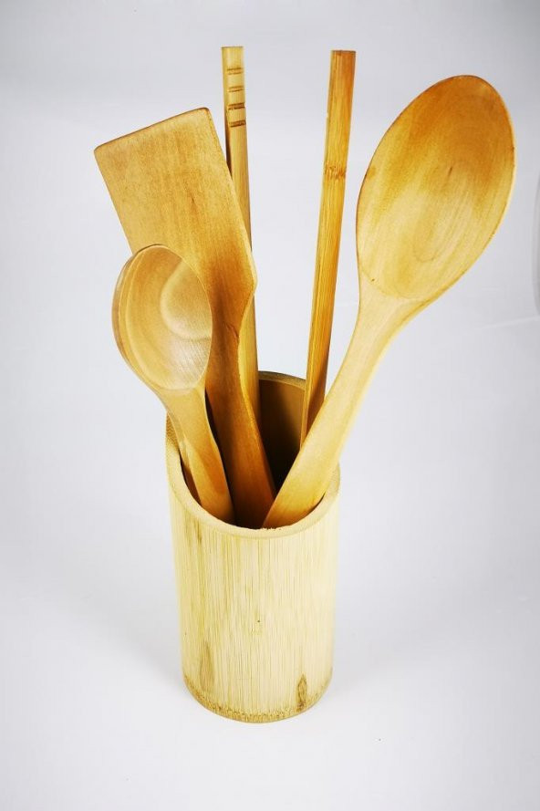 Ahşap Spatula Servis Yemek Kaşığı Maşa Seti - 2