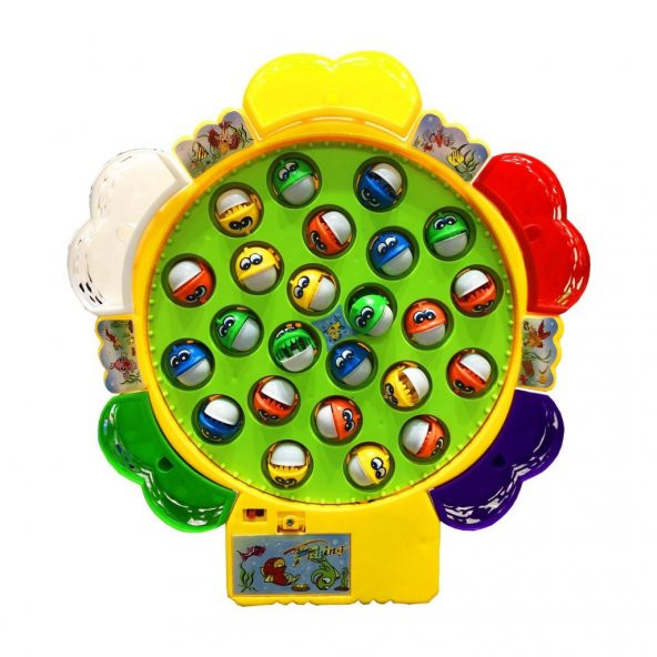 Pilli Balık Tutma Yakalama Müzikli 24 Balıklı 5 Oltalı Oyun Seti