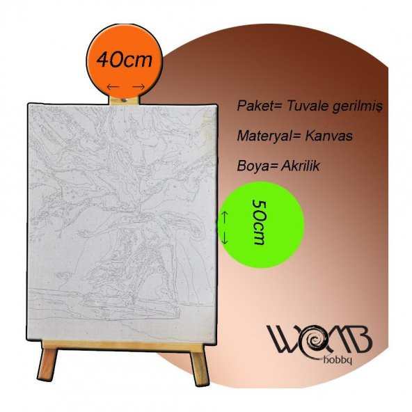 Vahşi Geyik 2 Sayılarla Boyama Seti 40x50 cm (Tuvale Gerili) - 2