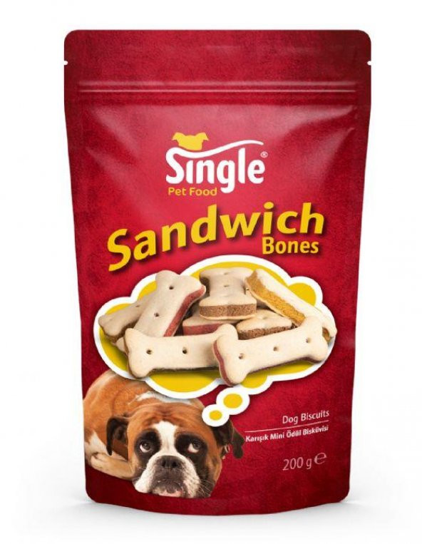 Single Sandwich Köpek Ödül Bisküvisi 200 gr