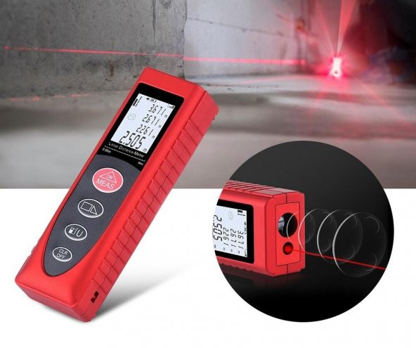 WellHise W-40 40 Metre Lazer metre Mesafe Ölçer - 4