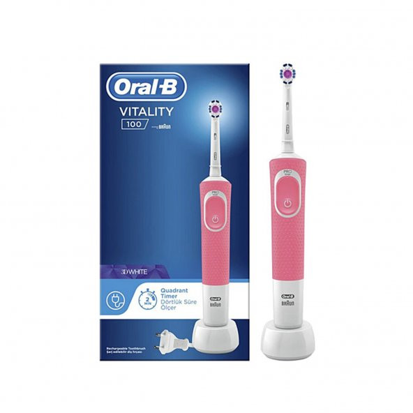 Oral-B Vitality 100 3D White quadrant Timer Şarjlı Diş Fırçası