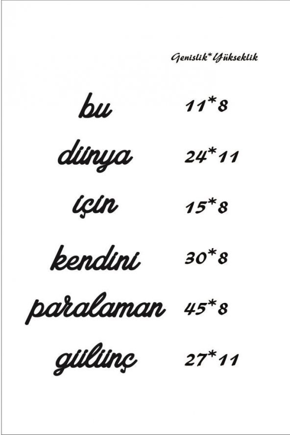 Dekoratif Tablo Ahşap Duvar Yazısı MDF Dekoratif Duvar Yazısı - 3