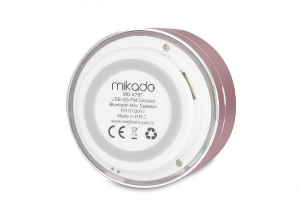 SES BOMBASI SPEAKER MIKADO MD-X7BT PEMBE USB+SD MINI SPEAKER - 5