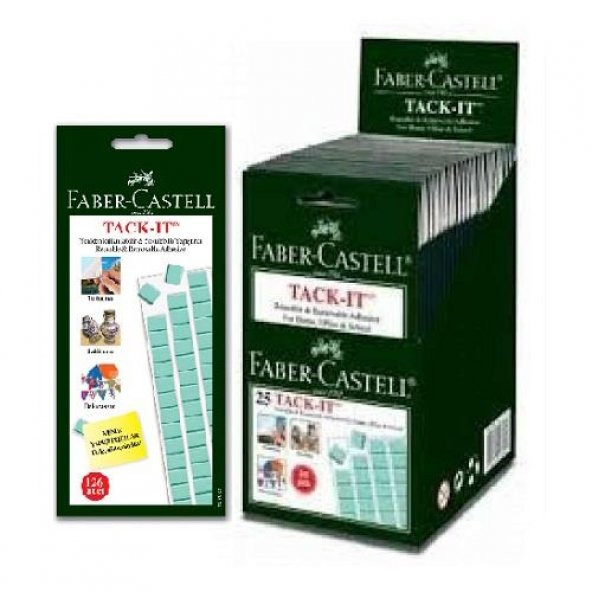 Faber Castell 25´li Kutu Tack-it Çift Taraflı Sakız Yapıştırıcı 50 Gr 90 Parçalı
