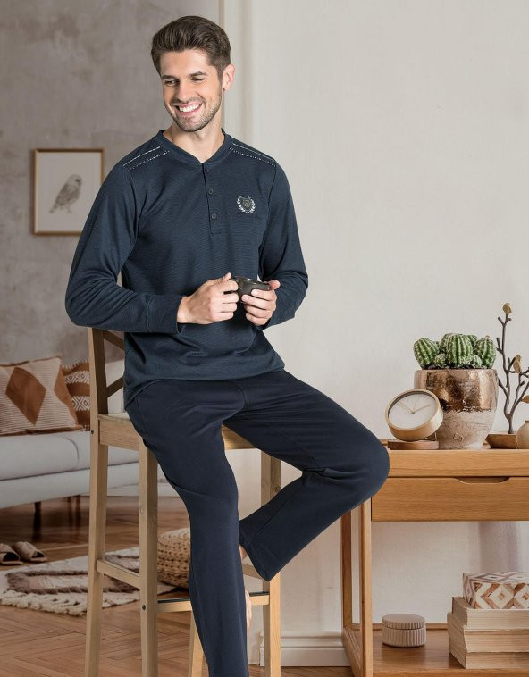 POLEREN Erkek Uzun Kol Pijama Takımı 6604 / NEW ! - 5