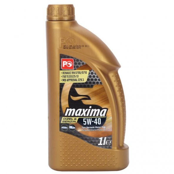 Petrol Ofisi Maxima 5W-40 1 Lt Motor Yağı