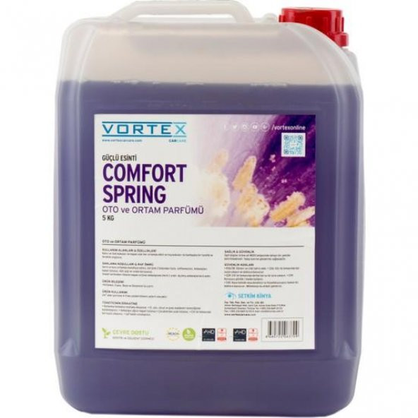 Vortex "Comfort Spring" Oto ve Ortam Parfümü 5 kg.