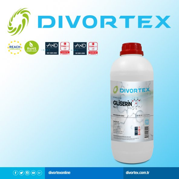 Divortex Bitkisel Gliserin VG C3H8O3 ( 99.7 Saflık)1 Lt(1,26 kg) - 2