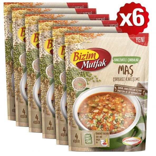 Bizim Mutfak Bakliyatlı Maş Çorba Karışımı 132,5 Gr 6Lı Paket