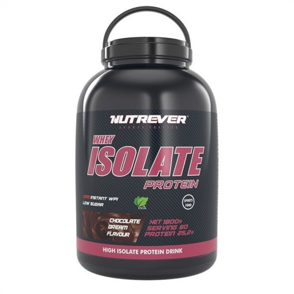 Nutrever Whey Isolate Protein 1800 Gr +3 HEDİYELİ