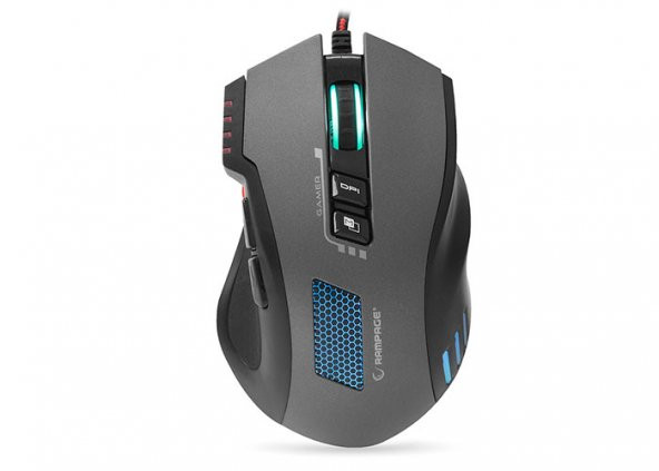 Rampage SMX-R80 Usb Gri/Siyah 3200dpi RGB Makrolu Gaming Mouse