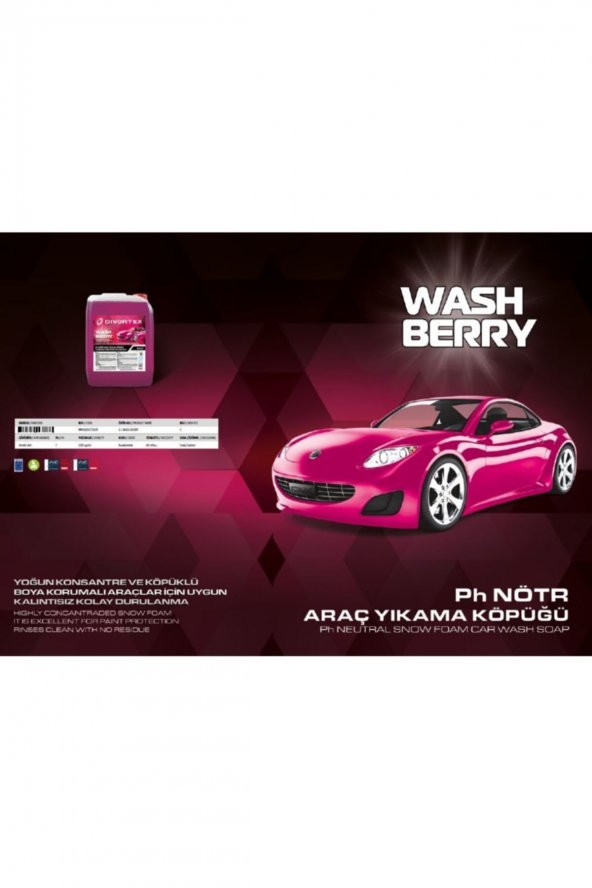 Divortex WashBerry Ph Nötr Oto Şampuanı 4 Litre - 2