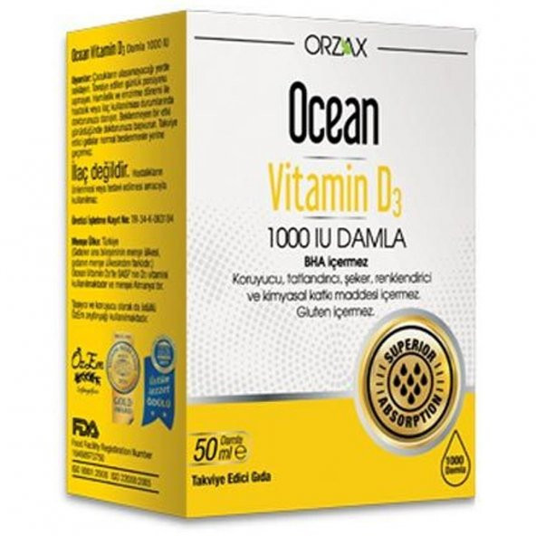 Ocean Vitamin D3 1000 IU Damla 50 ml