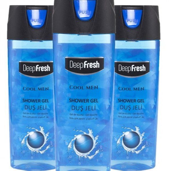 Deep Fresh Pratik Kapaklı Erkek Duş Jeli Cool Men 3 x 500 ml
