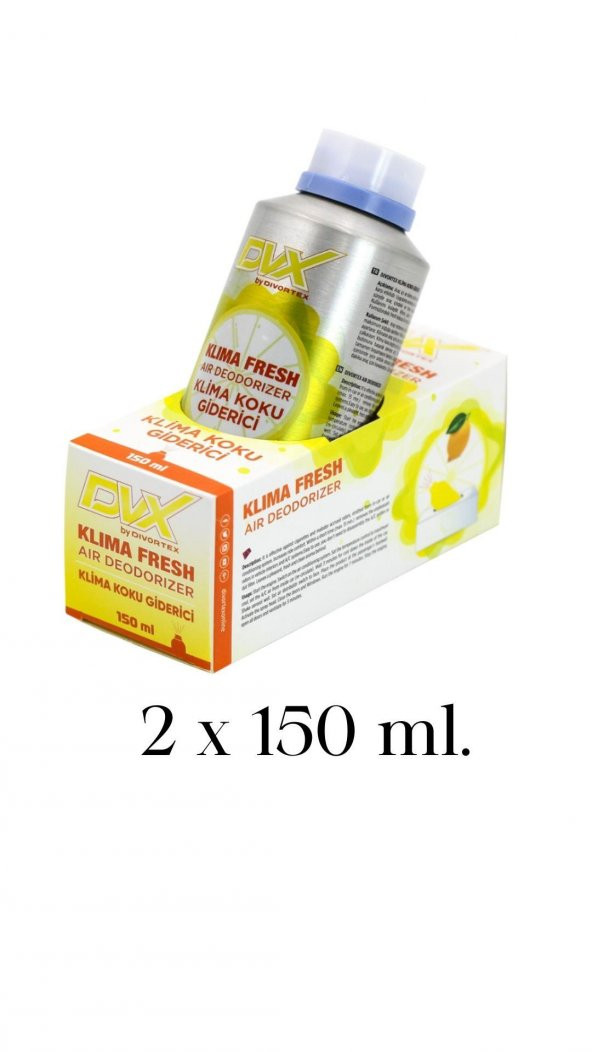 Divortex Klima Fresh - Temizleyici Klima Bombası Limon 2 x 150 ml