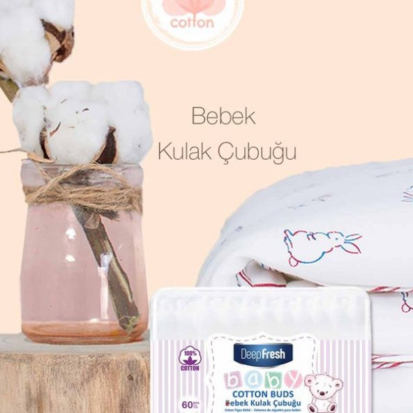 Deep Fresh Bebek Pamuklu Kulak Temizleme Çubuğu 3 x 60 Adet - 3