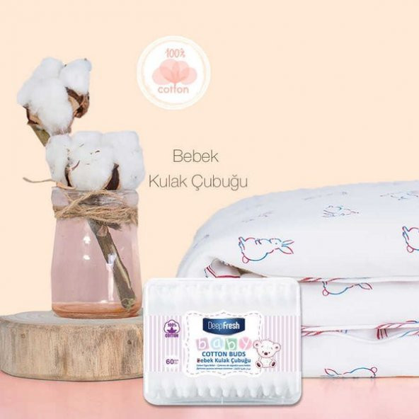 Deep Fresh Bebek Pamuklu Kulak Temizleme Çubuğu 3 x 60 Adet - 7