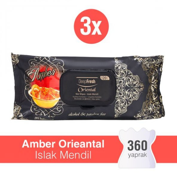 Deep Fresh Oriental Islak Mendil Amber 3 x 120 Yaprak