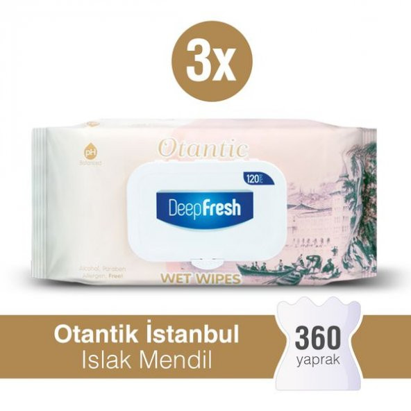 Deep Fresh Otantik Islak Mendil İstanbul 3 x 120 Yaprak