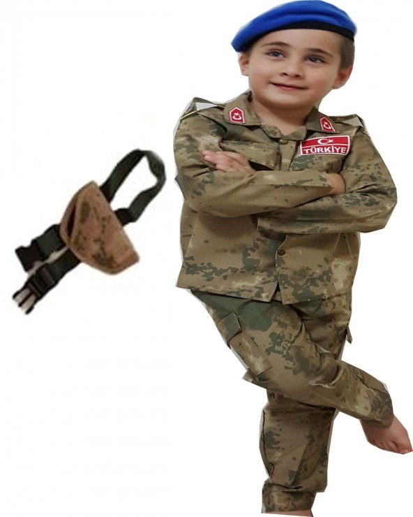 5 Parça Jöh Gömlekli Takım Çocuk Asker Kostümü Kıyafeti
