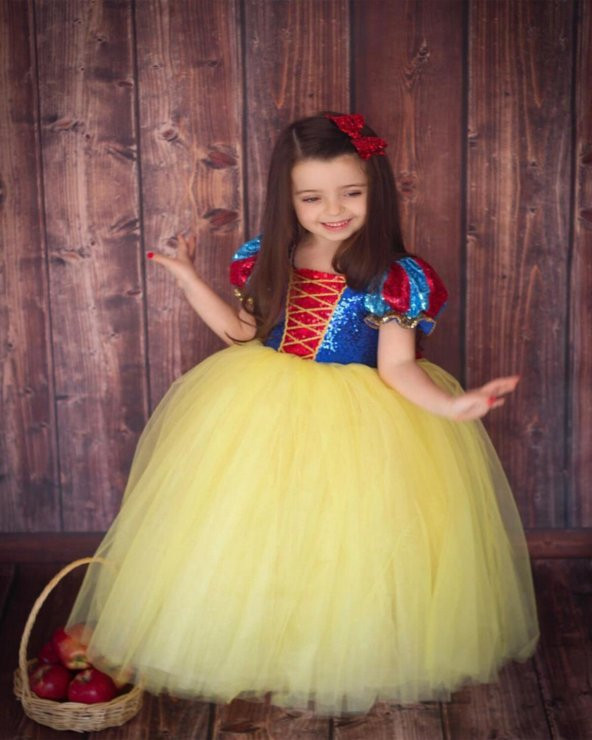 Kız Çocuk Tarlatanlı Pamuk Prenses Kostümü