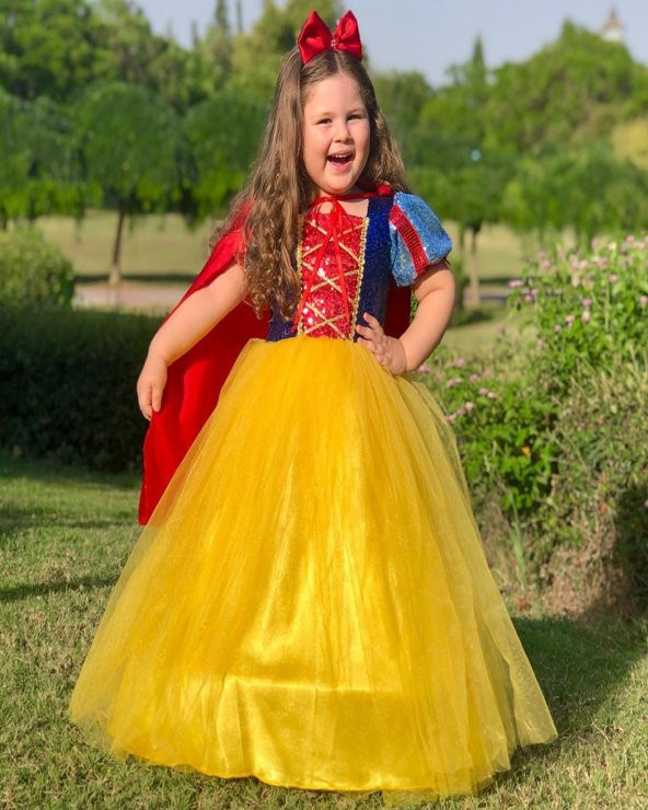 Kız Çocuk Tarlatanlı Pelerin Pamuk Prenses Dogum Günü Elbise