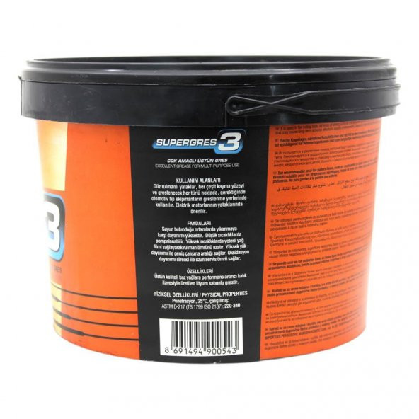 Petrol Ofisi Super Gres 3 4 KG Lityum Sabunlu Performanslı Gres - Resim 3