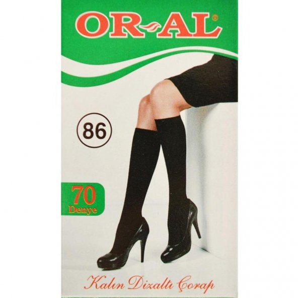 6 Çift Oral Bayan Dizaltı Çorap Kalın 70 Denye Yeşil Kutu