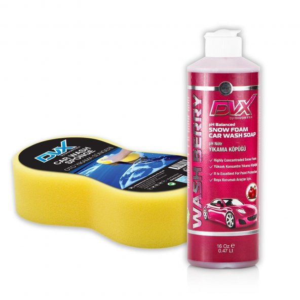 DVX Araç Yıkama Süngeri + 473 Ml pH Nötr Oto Şampuanı